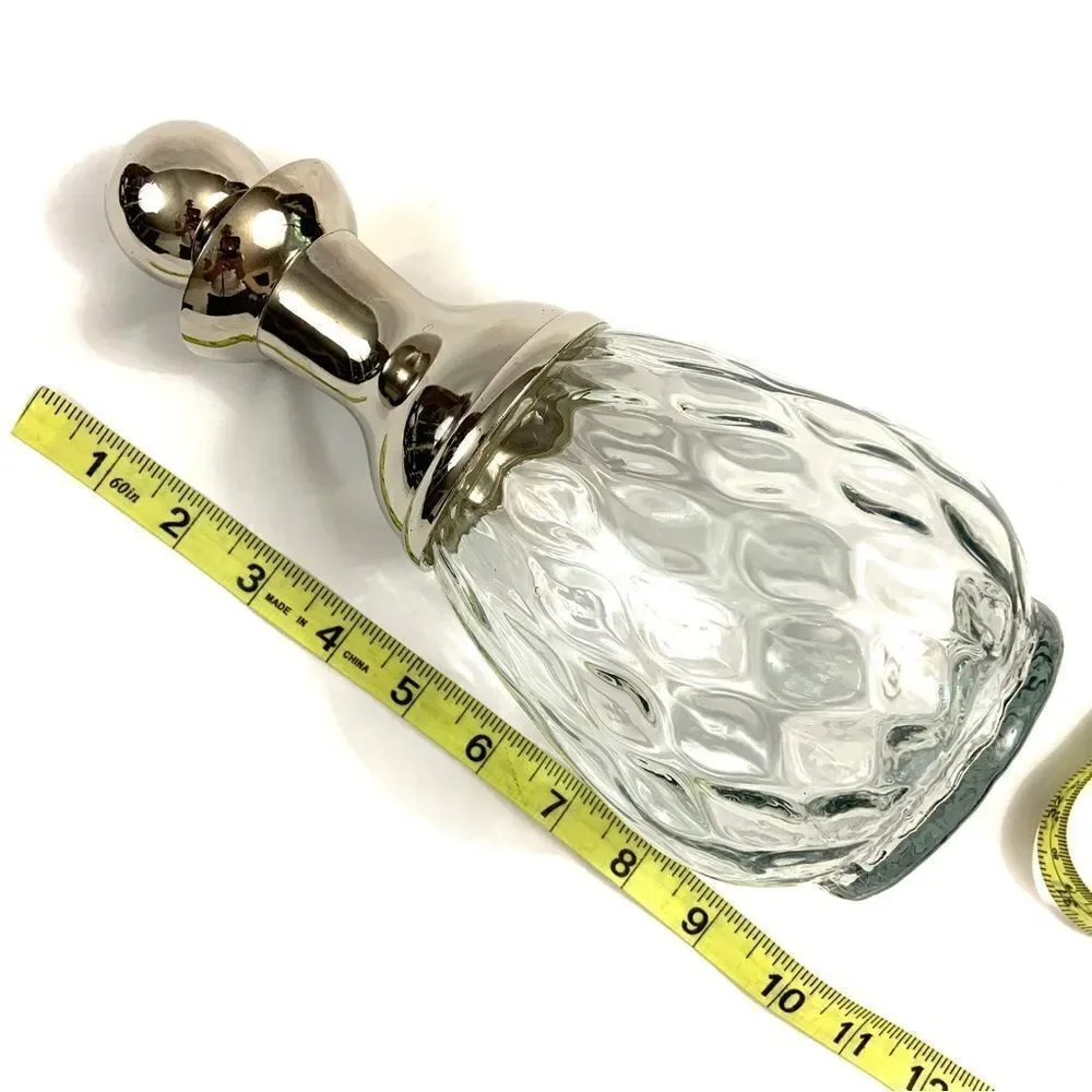 VINTAGE European Silver Mounted Glass Decanter